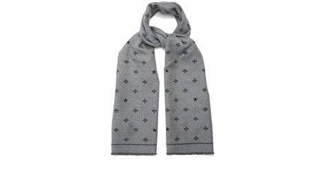 bee and star gucci|Wool scarf with bees and stars .